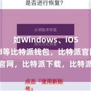 如Windows、iOS、Android等比特派钱包，比特派官网，比特派下载，比特派，比特派APP