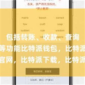 包括转账、收款、查询交易记录等功能比特派钱包，比特派官网，比特派下载，比特派，比特派APP